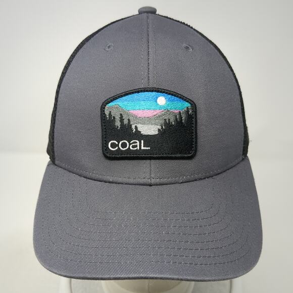 Coal Snapback Mesh Back Trucker Hat Gray One Size Adjustable Colorblock - Picture 2 of 9